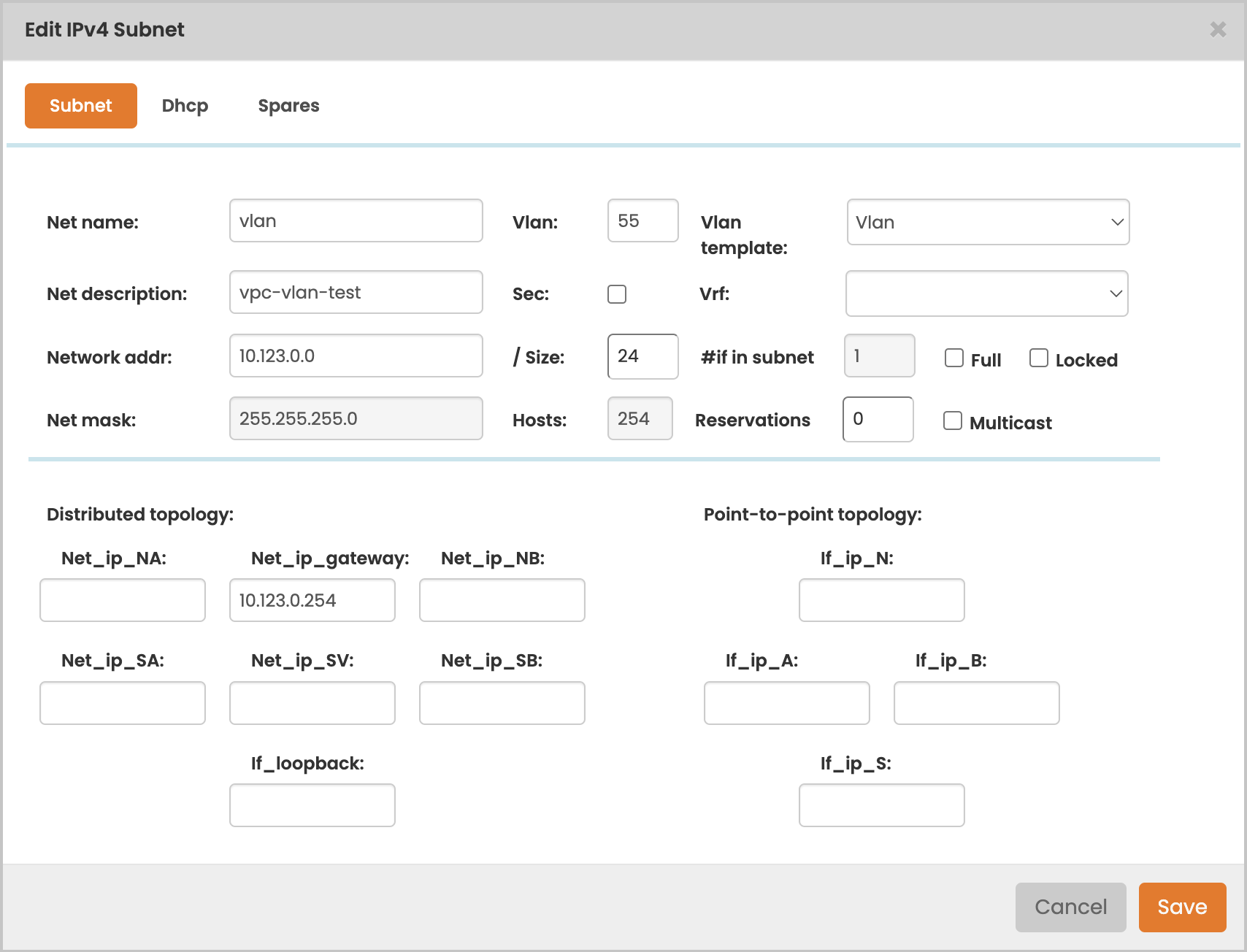 Subnet IPv4 details